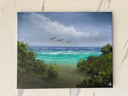Painting #1873 - 16x20" Canvas - Coastal Seascape painted 6-2-25