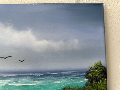 Painting #1873 - 16x20" Canvas - Coastal Seascape painted 6-2-25
