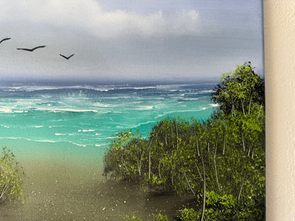 Painting #1873 - 16x20" Canvas - Coastal Seascape painted 6-2-25