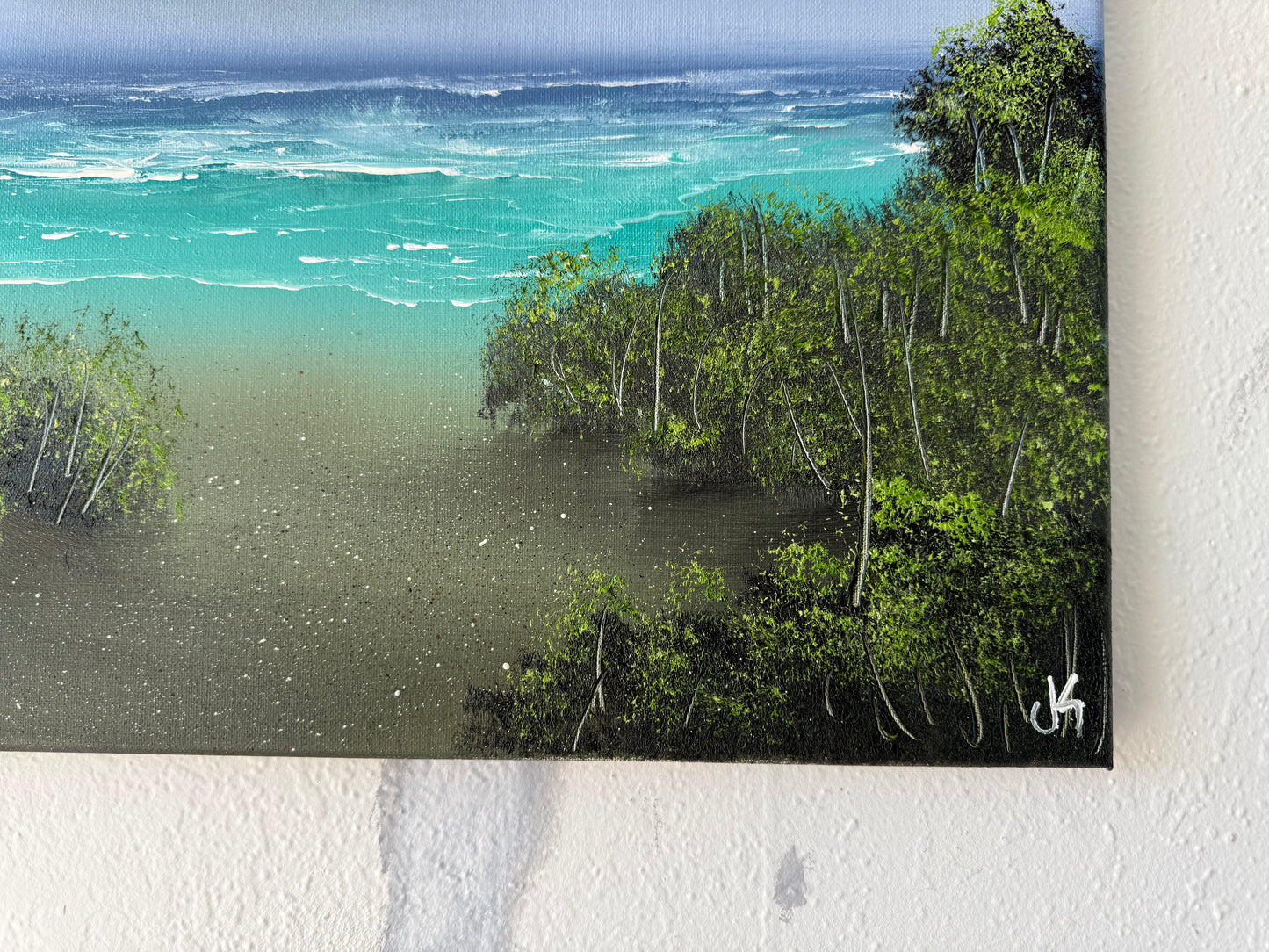 Painting #1873 - 16x20" Canvas - Coastal Seascape painted 6-2-25