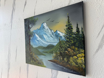 Painting #1894 - 16x20" Canvas - Mountain River Landscape painted 6-15-25