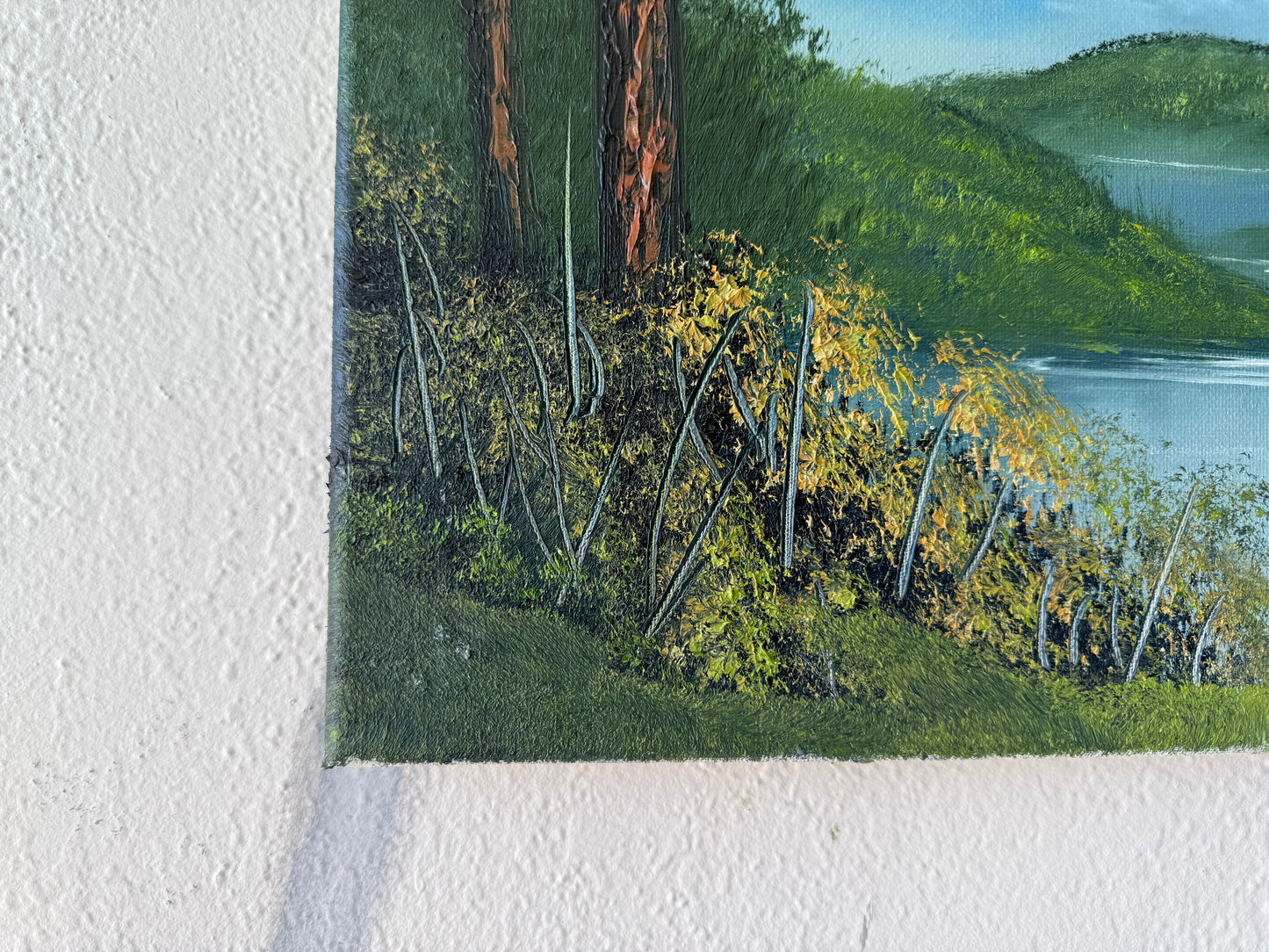 Painting #1894 - 16x20" Canvas - Mountain River Landscape painted 6-15-25