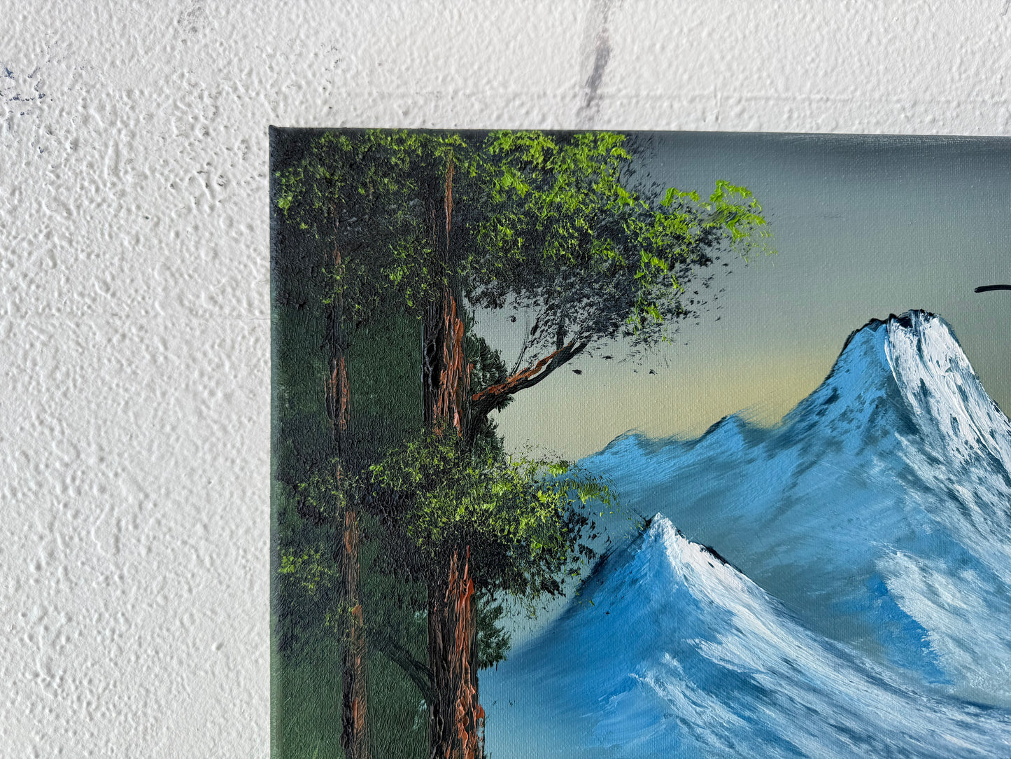 Painting #1894 - 16x20" Canvas - Mountain River Landscape painted 6-15-25