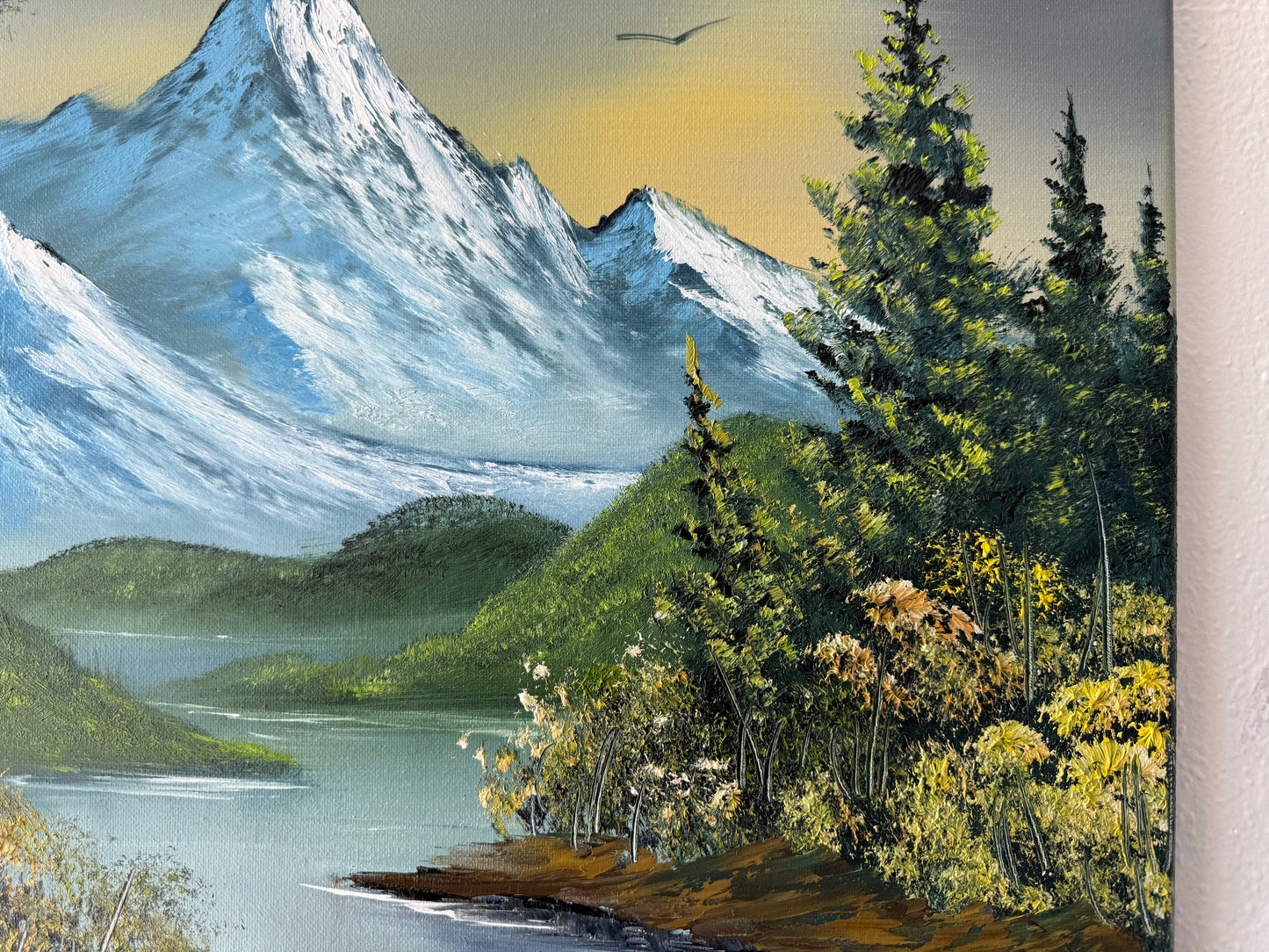 Painting #1894 - 16x20" Canvas - Mountain River Landscape painted 6-15-25