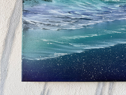 Painting #1908 - 16x20" Canvas - Night Seascape painted 6-23-25