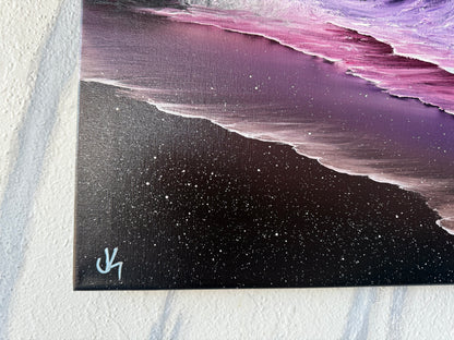 Painting #1928 - 16x20" Canvas - purple seascape painted 7-7-25