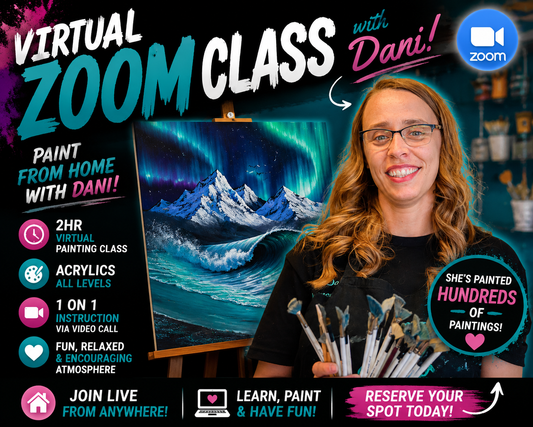 INDIVIDUAL - VIRTUAL - 2-3HR ACRYLIC Painting Class with Dani