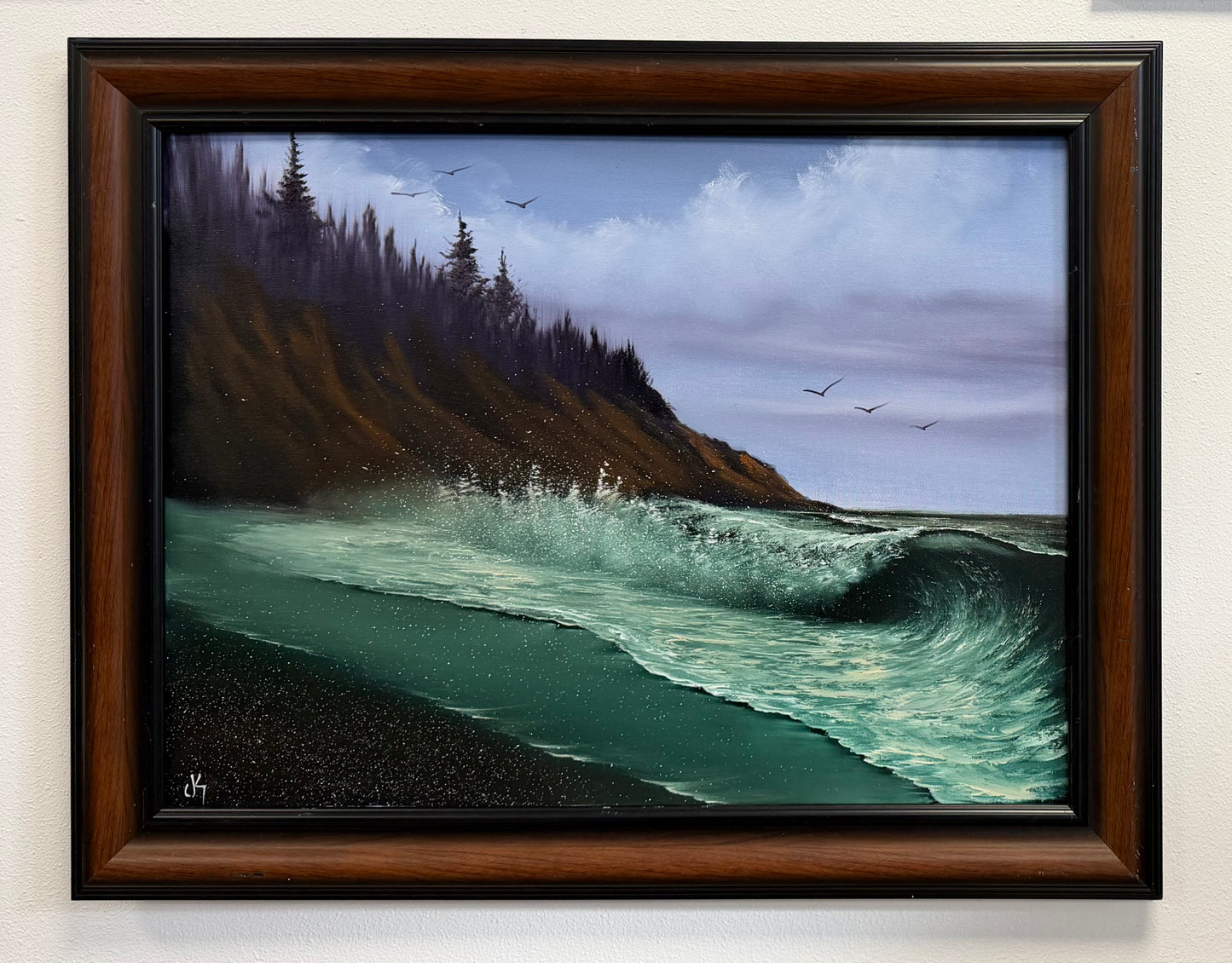 Painting #2664 - 18x24" Framed Canvas - West Coast Seascape painted 10-26-26