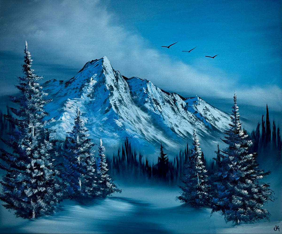 Painting #2666 - 20x24" Canvas - Winter Landscape painted 10-29-26