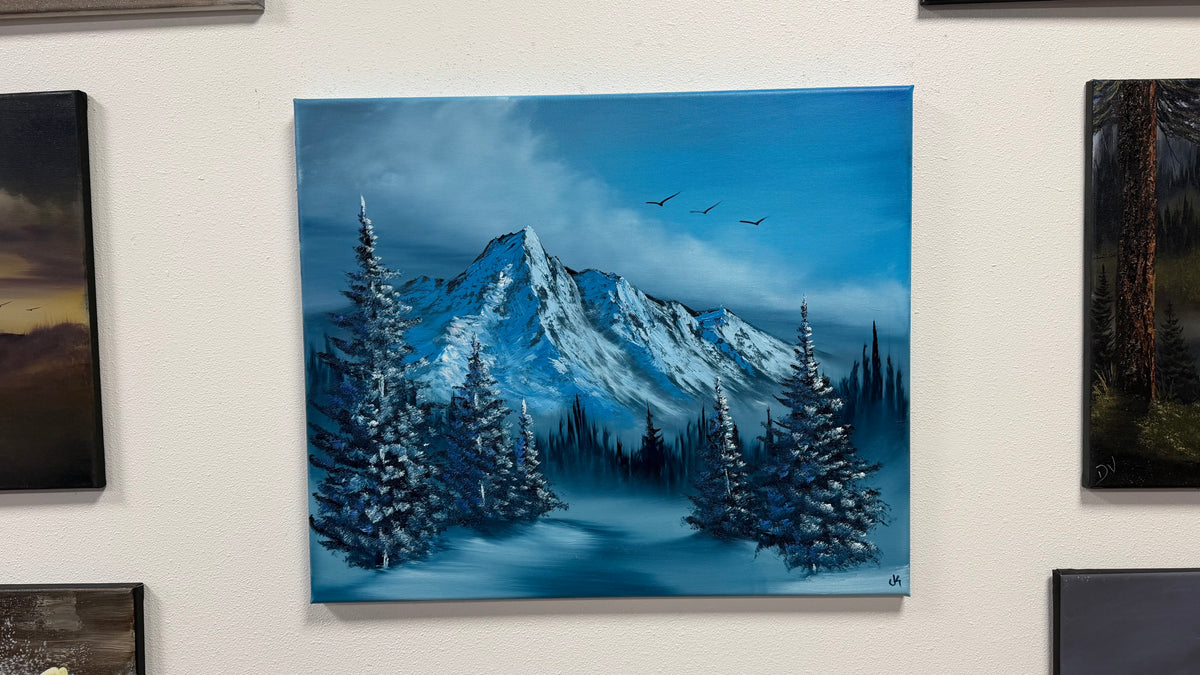 Painting #2666 - 20x24" Canvas - Winter Landscape painted 10-29-26