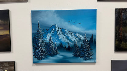 Painting #2666 - 20x24" Canvas - Winter Landscape painted 10-29-26