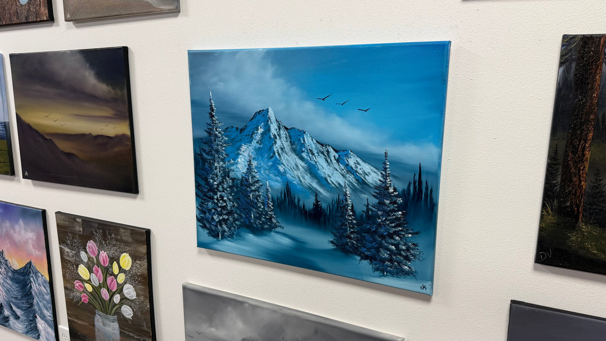 Painting #2666 - 20x24" Canvas - Winter Landscape painted 10-29-26