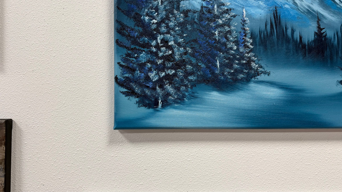 Painting #2666 - 20x24" Canvas - Winter Landscape painted 10-29-26