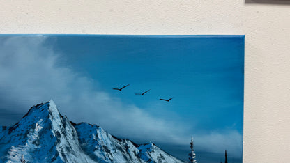 Painting #2666 - 20x24" Canvas - Winter Landscape painted 10-29-26