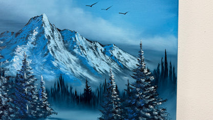 Painting #2666 - 20x24" Canvas - Winter Landscape painted 10-29-26