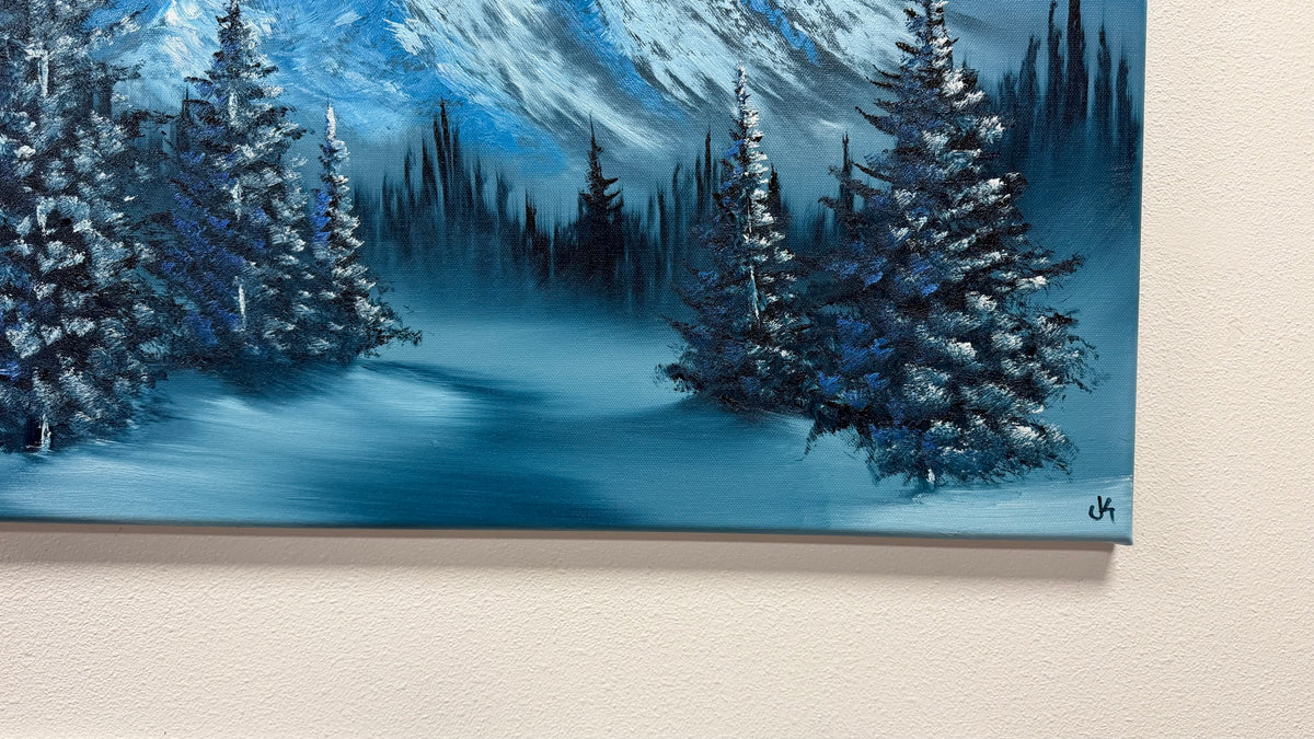 Painting #2666 - 20x24" Canvas - Winter Landscape painted 10-29-26