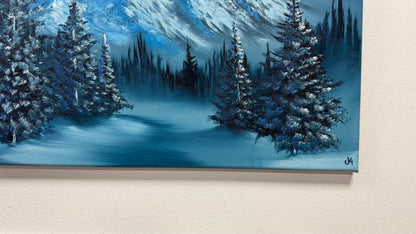 Painting #2666 - 20x24" Canvas - Winter Landscape painted 10-29-26