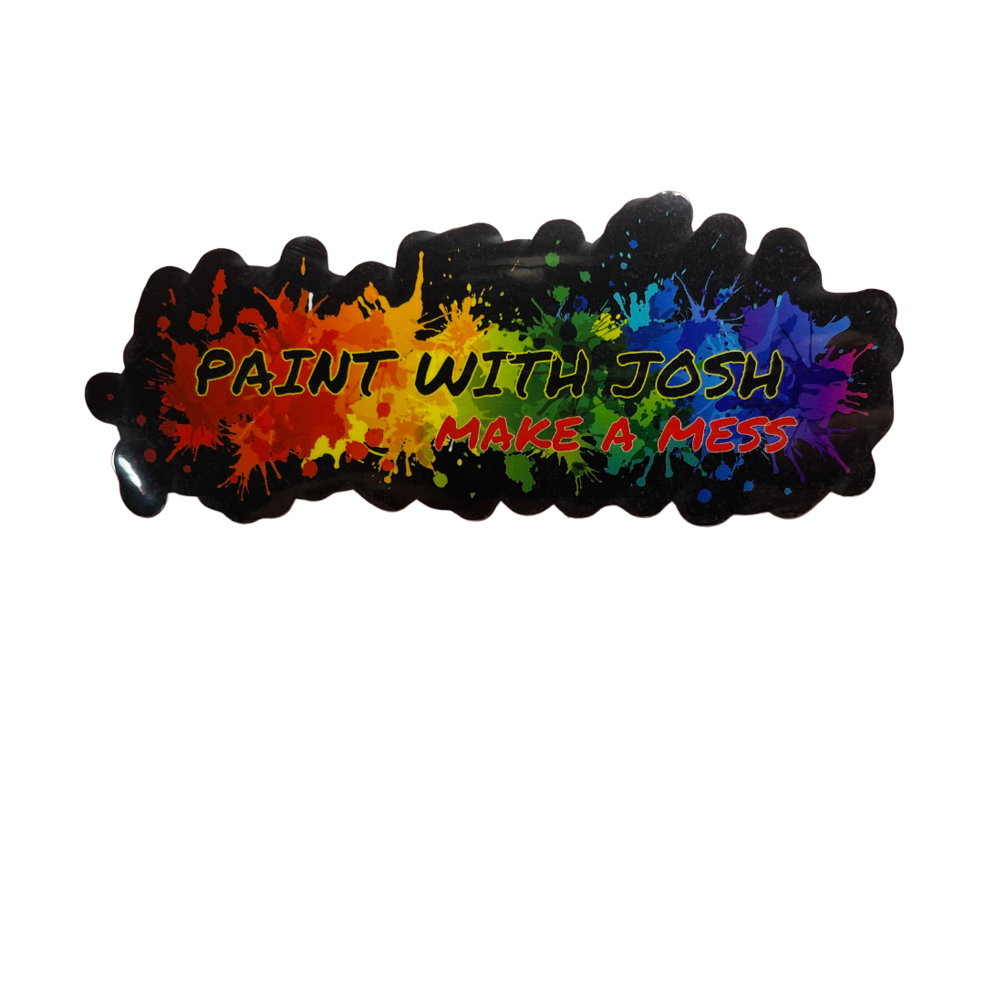 PaintWithJosh Sticker 5.5x2.5" black with Splatter Logo