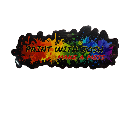 PaintWithJosh Sticker 5.5x2.5" black with Splatter Logo