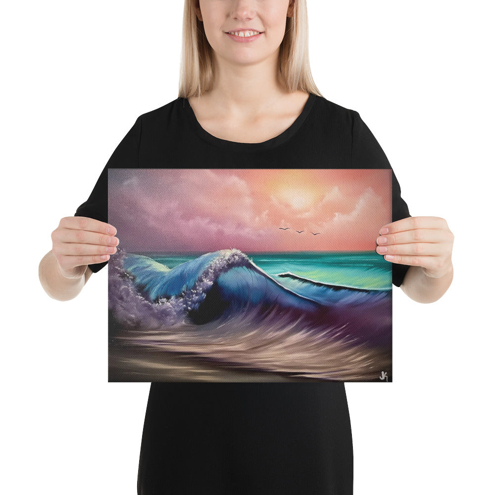 Canvas Print - Limited Edition - Tranquility Bay - Sunset Seascape Ocean Art by PaintWithJosh
