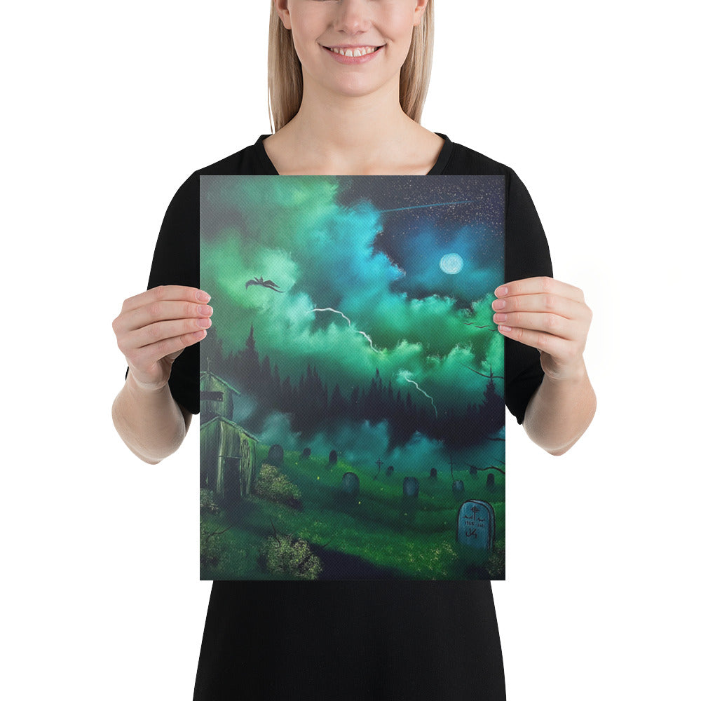 Canvas Print - Flight of the Nazgul Halloween Cemetery Landscape by PaintWithJosh