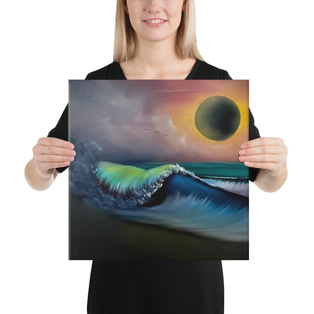 Canvas Print - Total Eclipse of the Art - Eclipse Seascape by PaintWithJosh