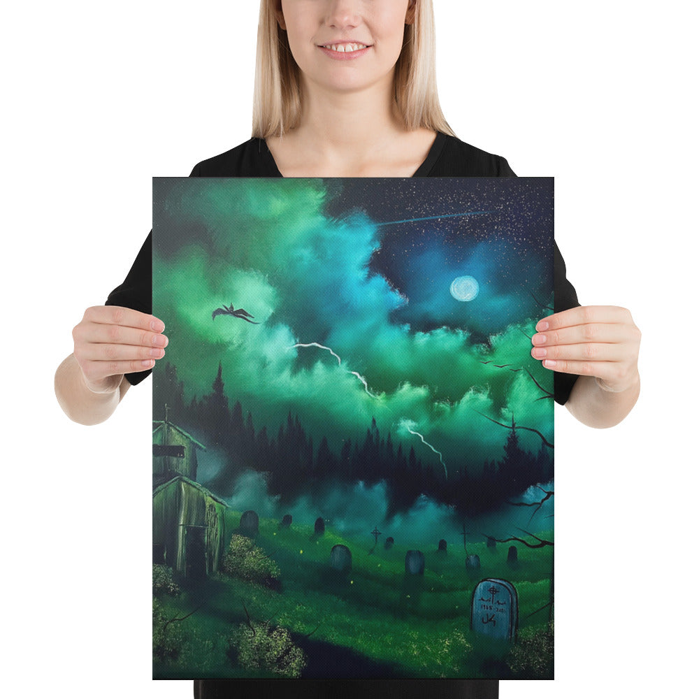 Canvas Print - Flight of the Nazgul Halloween Cemetery Landscape by PaintWithJosh