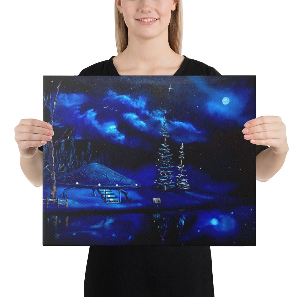 Canvas Print - UFO at Camp 51 by PaintWithJosh