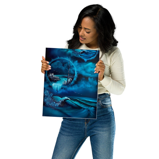 Poster Print - Double Portal Seascape with Crashing Waves by PaintWithJosh - Paint With Josh