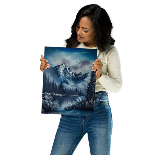 Poster Print - Frozen Blue Winter Landscape by PaintWithJosh - Paint With Josh