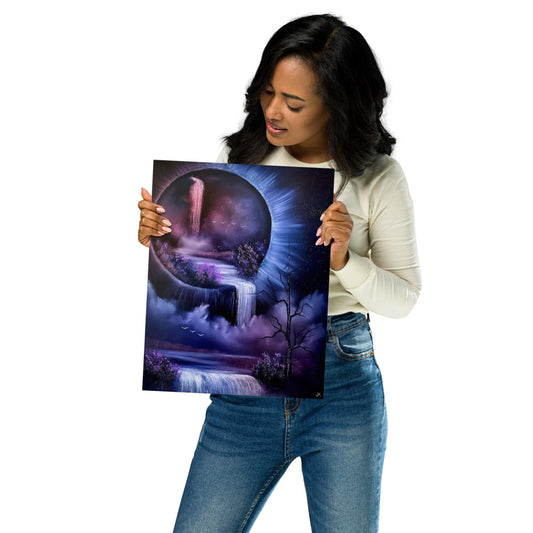 Poster Print - Purple Portal Waterfall by PaintWithJosh - Paint With Josh
