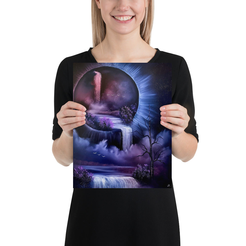 Poster Print - Eclipse Portal Waterfall Landscape by PaintWithJosh