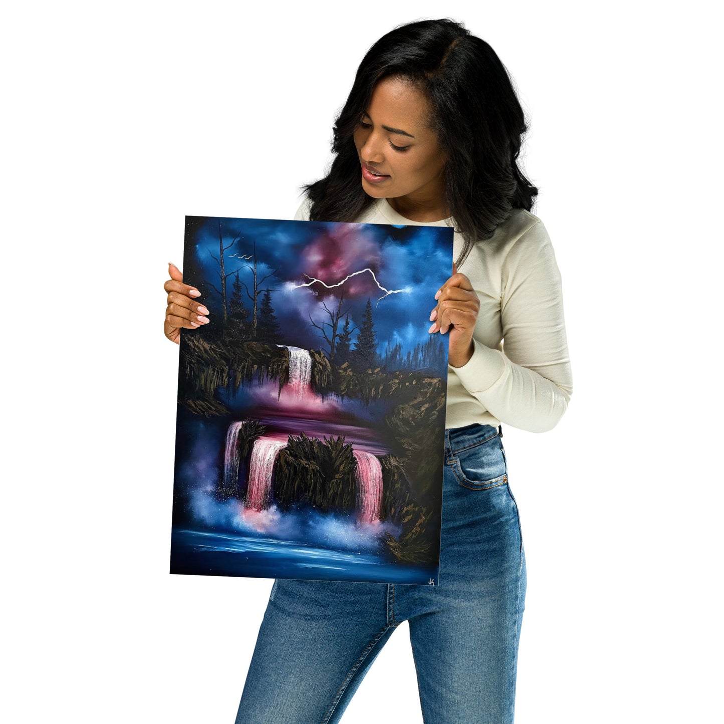 Poster Print - Hidden Canverns of Indigo Falls by PaintWithJosh