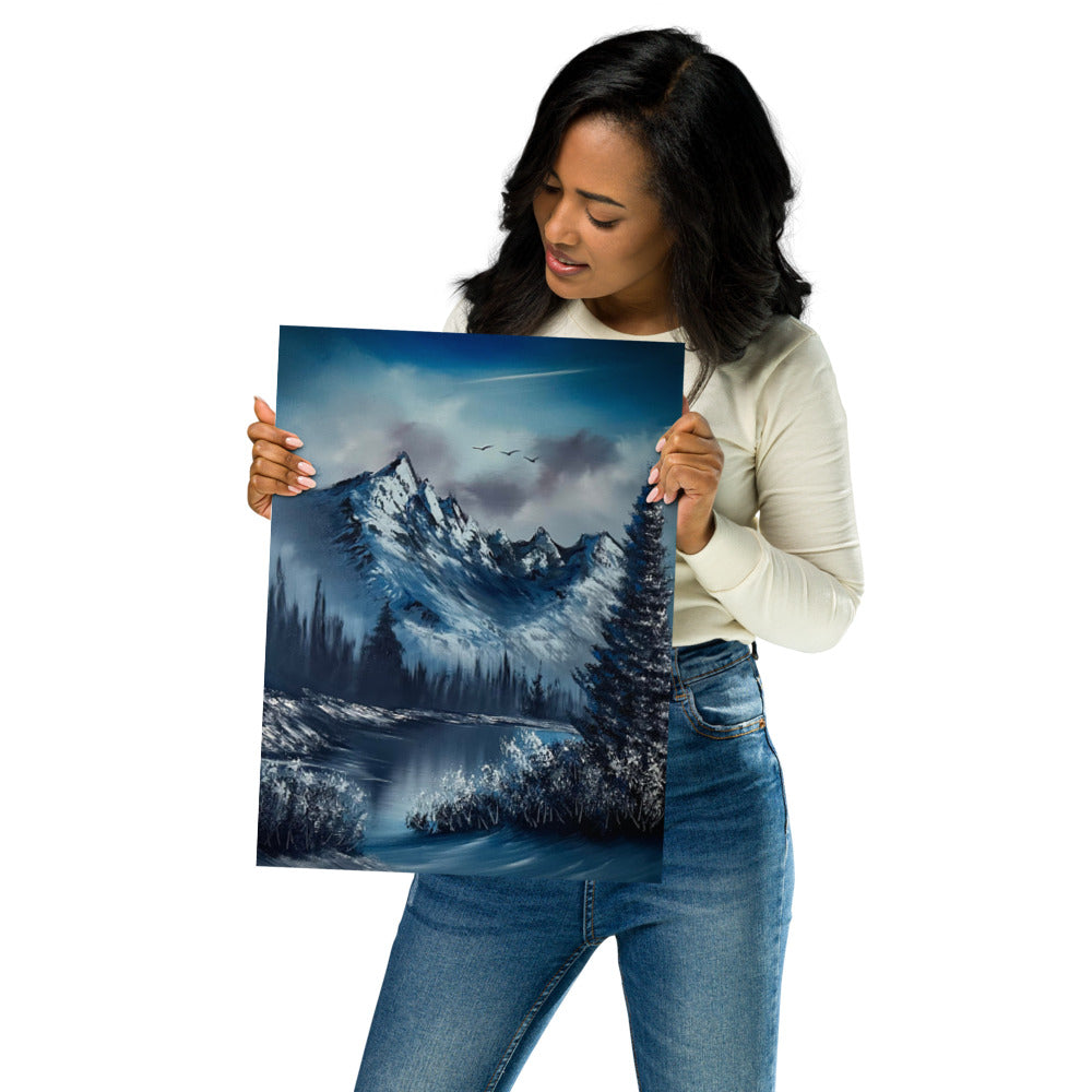 Poster Print - Frozen Blue Winter Landscape by PaintWithJosh