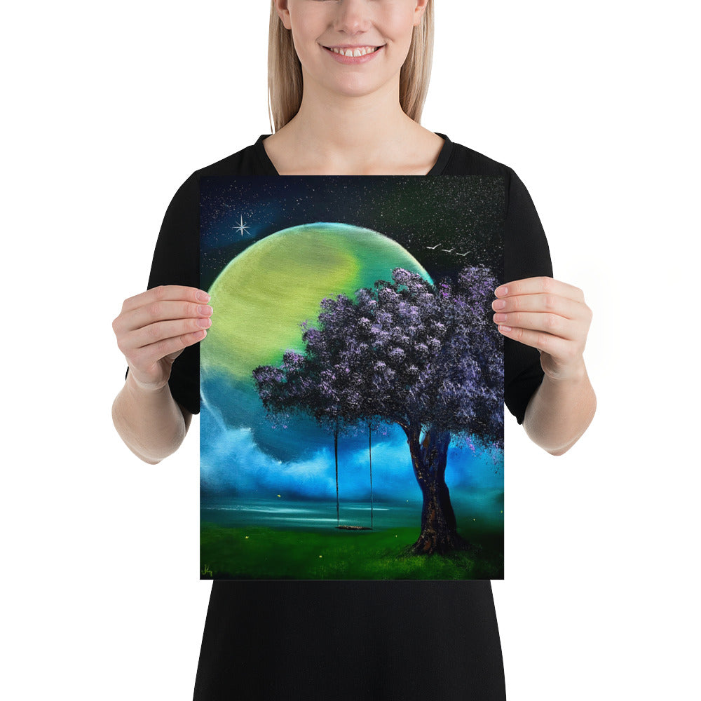 Poster Print - Full Moon Rope Swing by PaintWithJosh