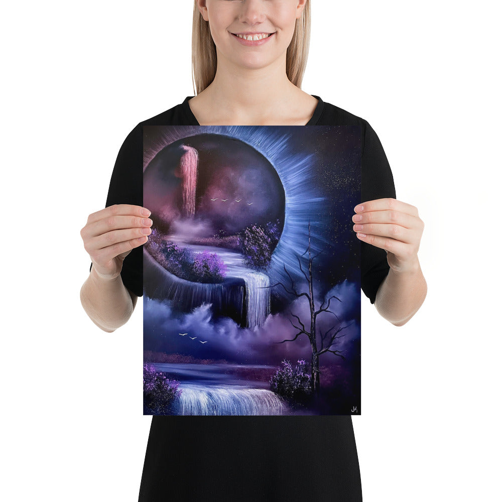 Poster Print - Eclipse Portal Waterfall Landscape by PaintWithJosh