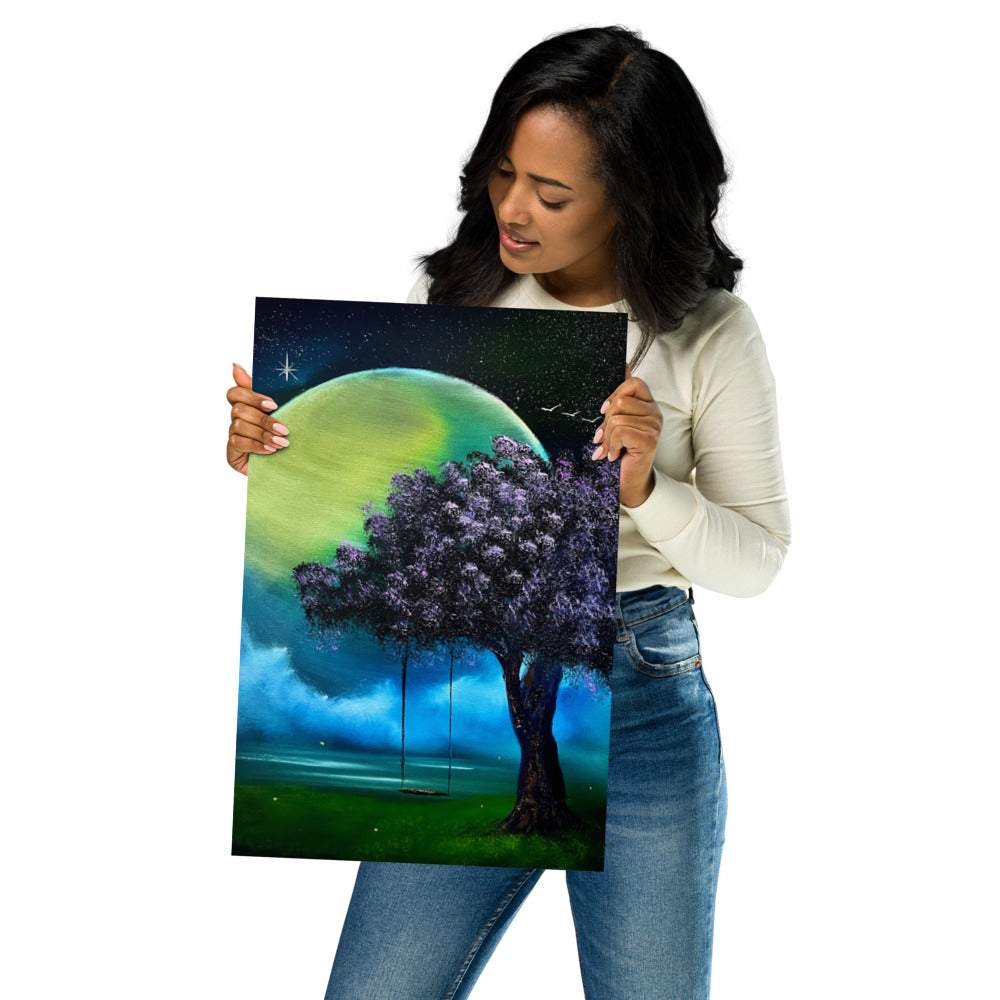 Poster Print - Rope Swing full moon by PaintWithJosh