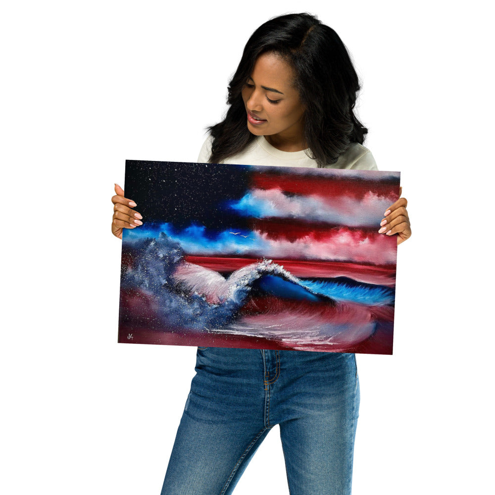 Poster Print - July 4th American Flag Seascape by PaintWithJosh