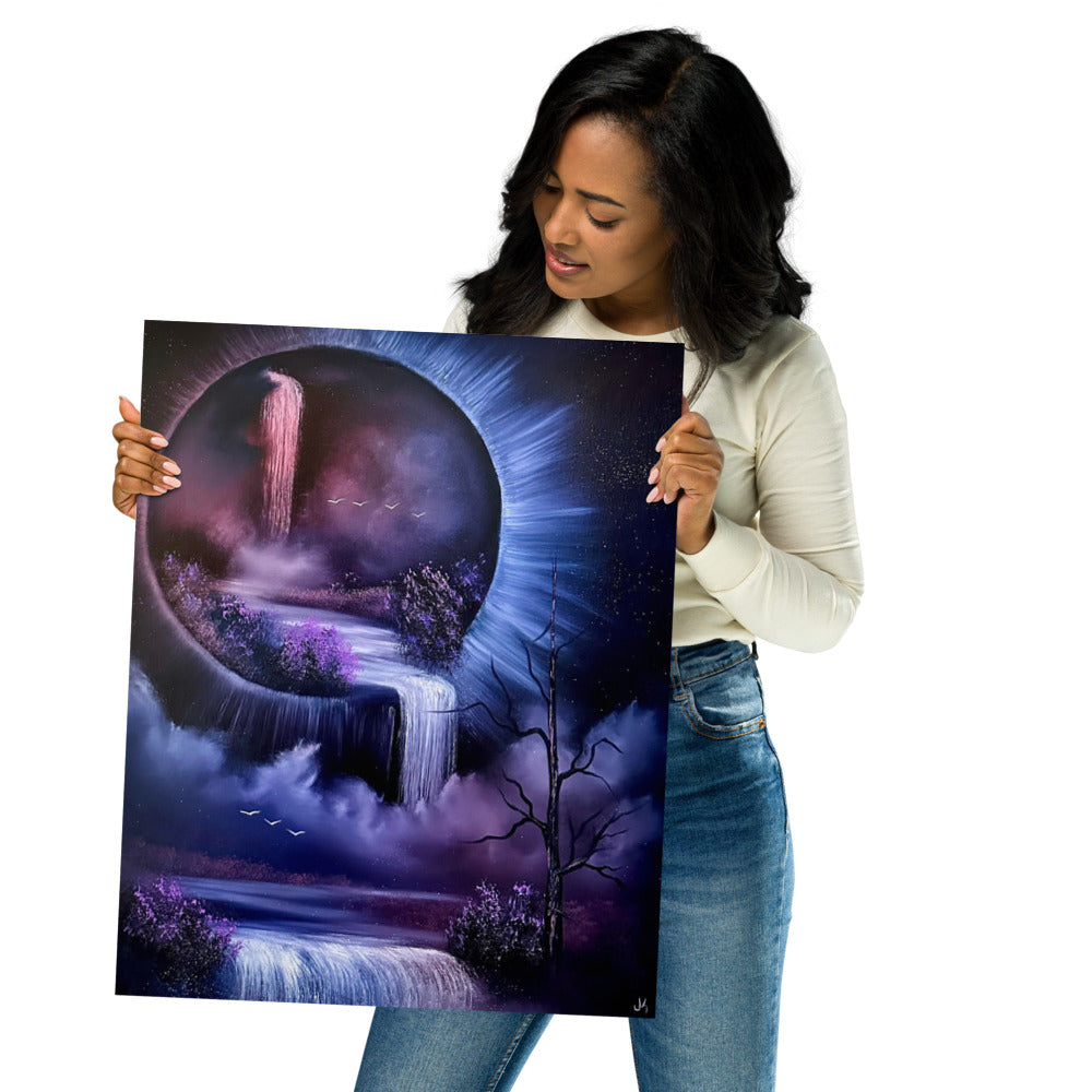 Poster Print - Purple Portal Waterfall by PaintWithJosh