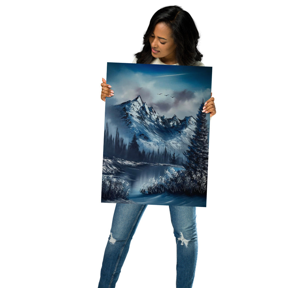 Poster Print - Frozen Blue Winter Landscape by PaintWithJosh