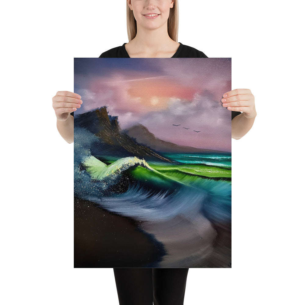 Poster Print - Rainbow Sunset Seascape by PaintWithJosh