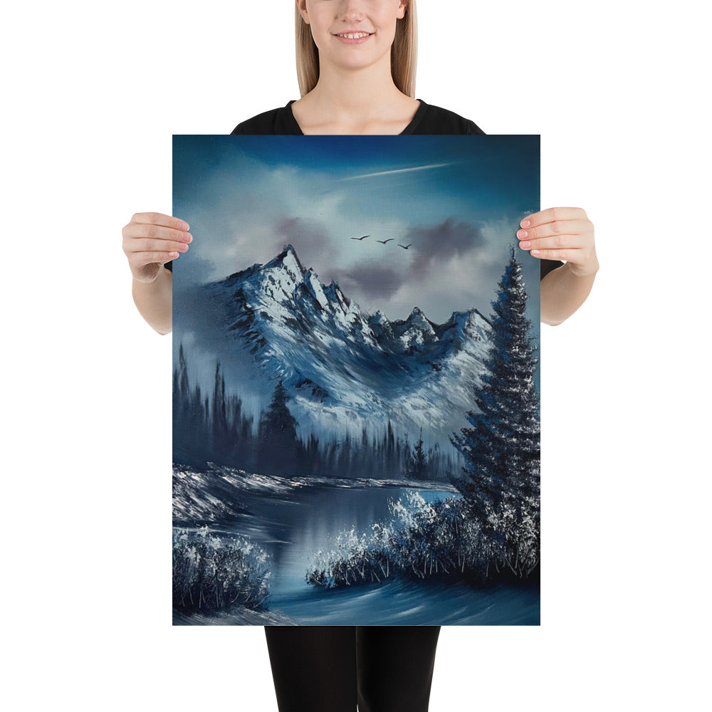 Poster Print - Cold Blue Winter Landscape by PaintWithJosh