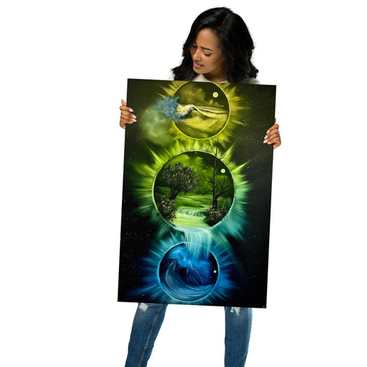 Poster Print- Waters Between Space & Time - Triple Portal Painting by PaintWithJosh