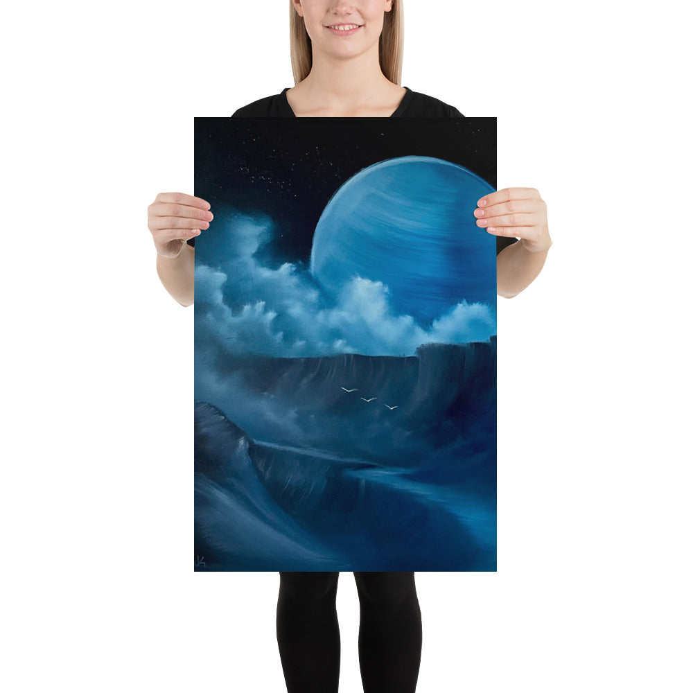 Poster Print - Blue Moon Desert Landscape by PaintWithJosh