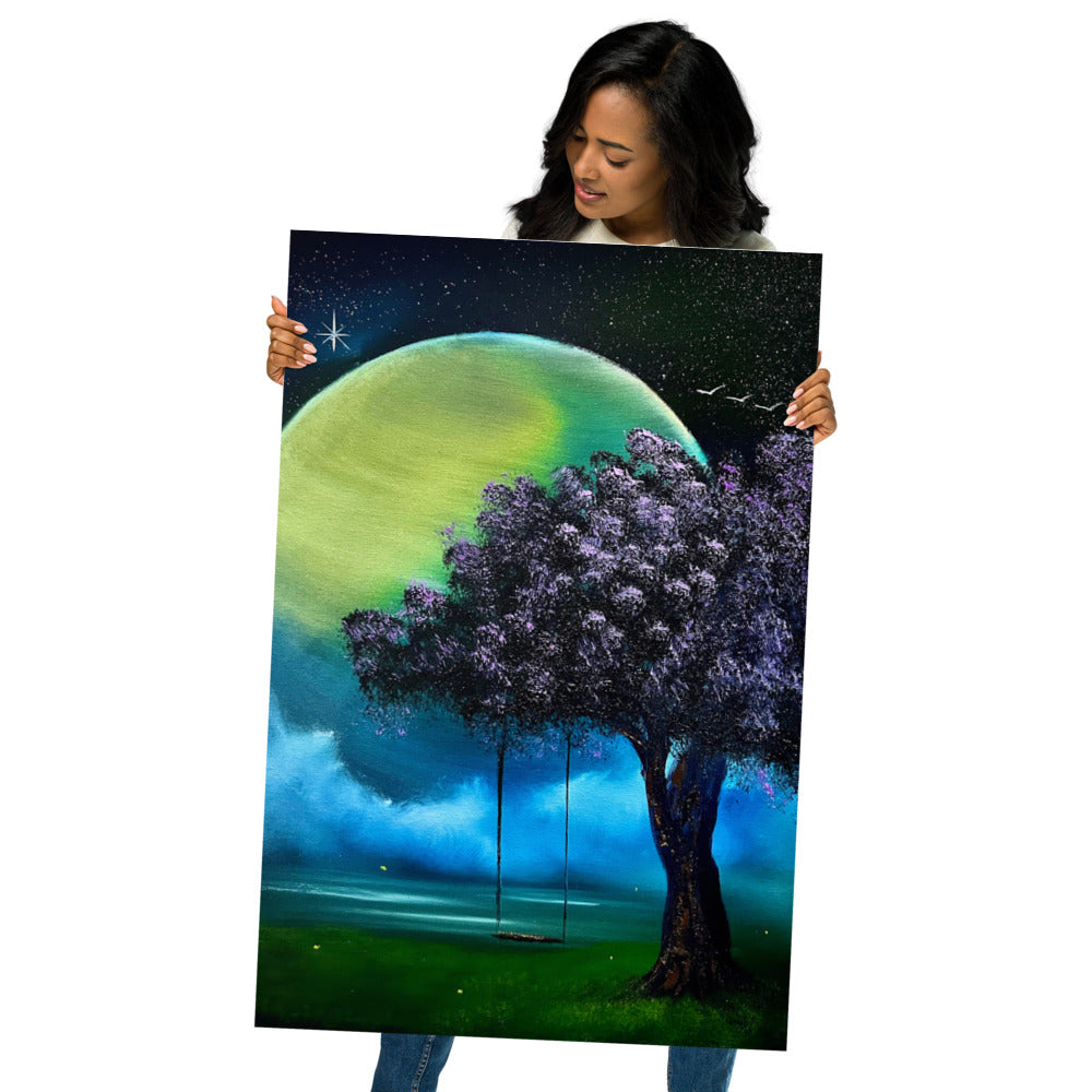 Poster Print - Rope Swing full moon by PaintWithJosh - Paint With Josh