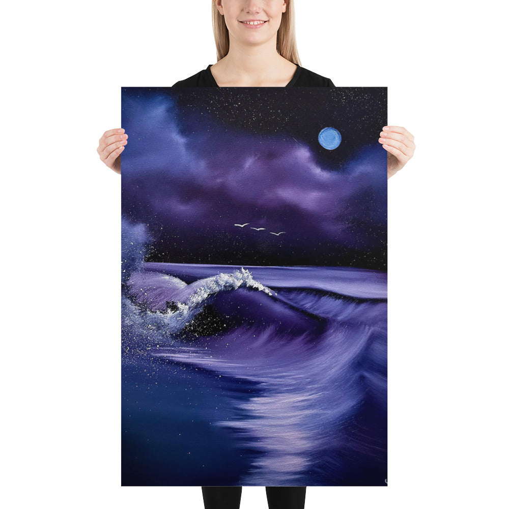 Poster Print - Purple Night Seascape by PaintWithJosh