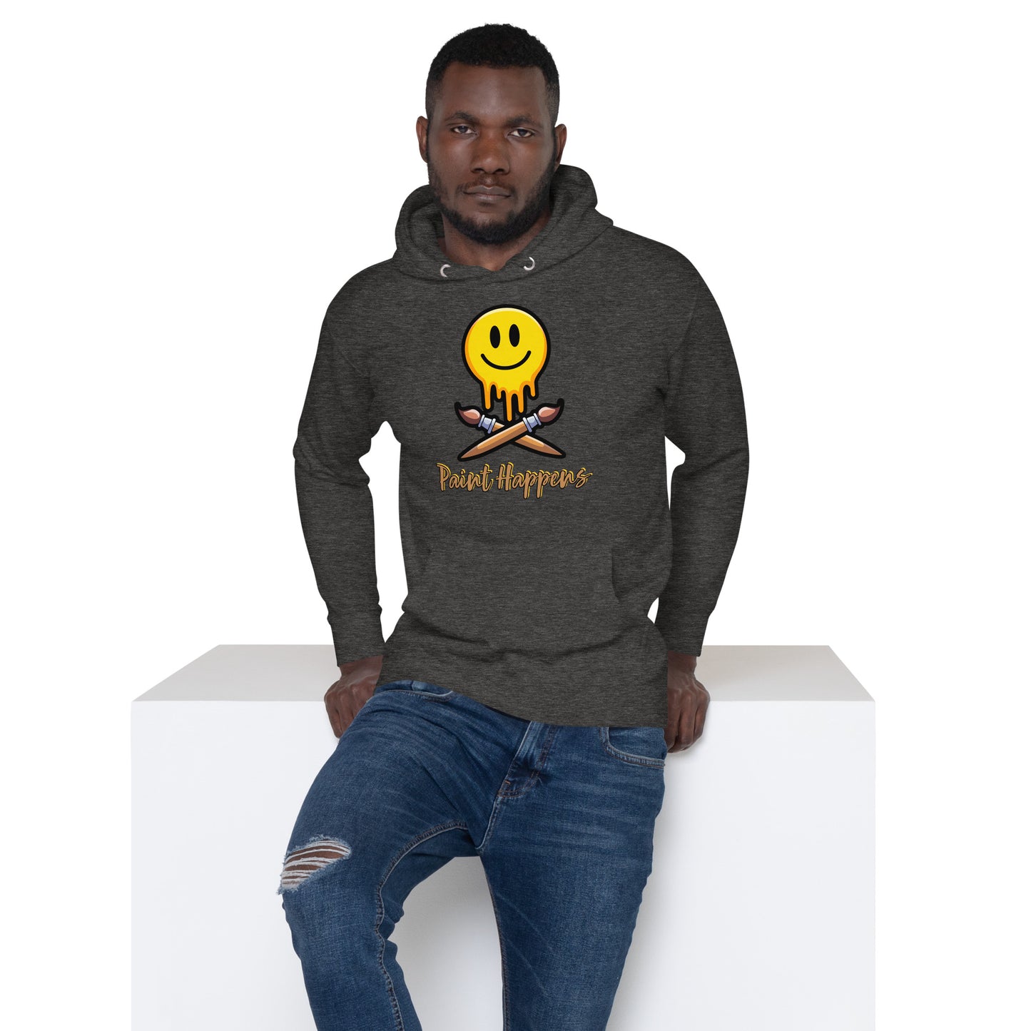 Paint Happens Unisex Hoodie - Front Print by PaintWithJosh