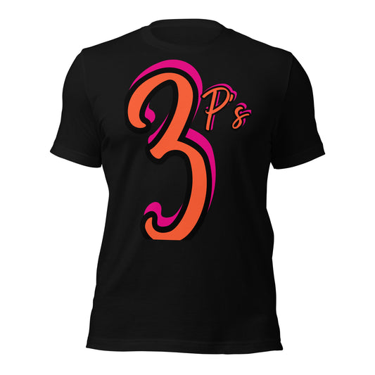 3 P’s of Painting - Orange & Pink - Cotton T-Shirt - Graphic Tee Art Shirt by PaintWithJosh
