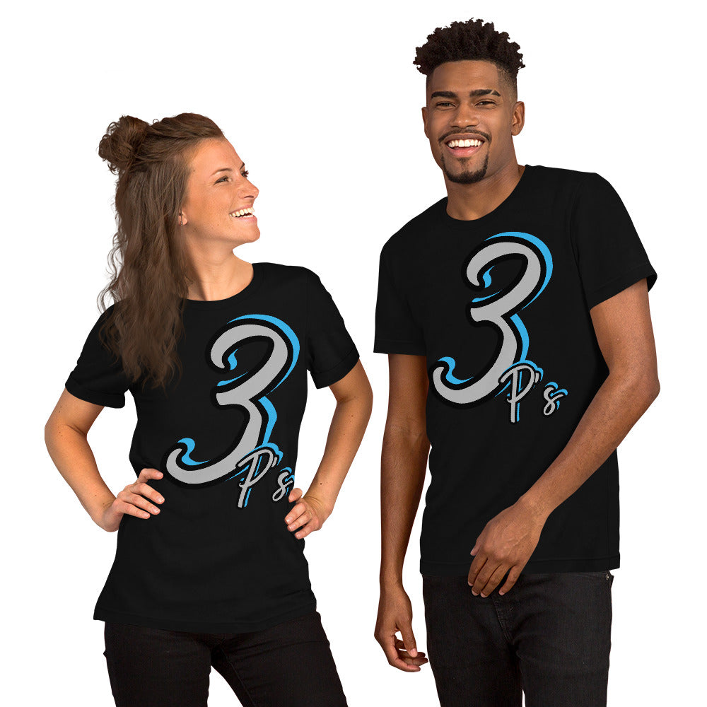 3 P’s of Painting - Silver & Blue - Cotton T-Shirt - Graphic Tee Art Shirt by PaintWithJosh