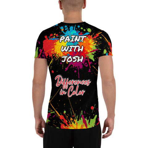 Clothing - Paint With Josh Splatter Paint Logo All-Over Print Men's Athletic T-shirt